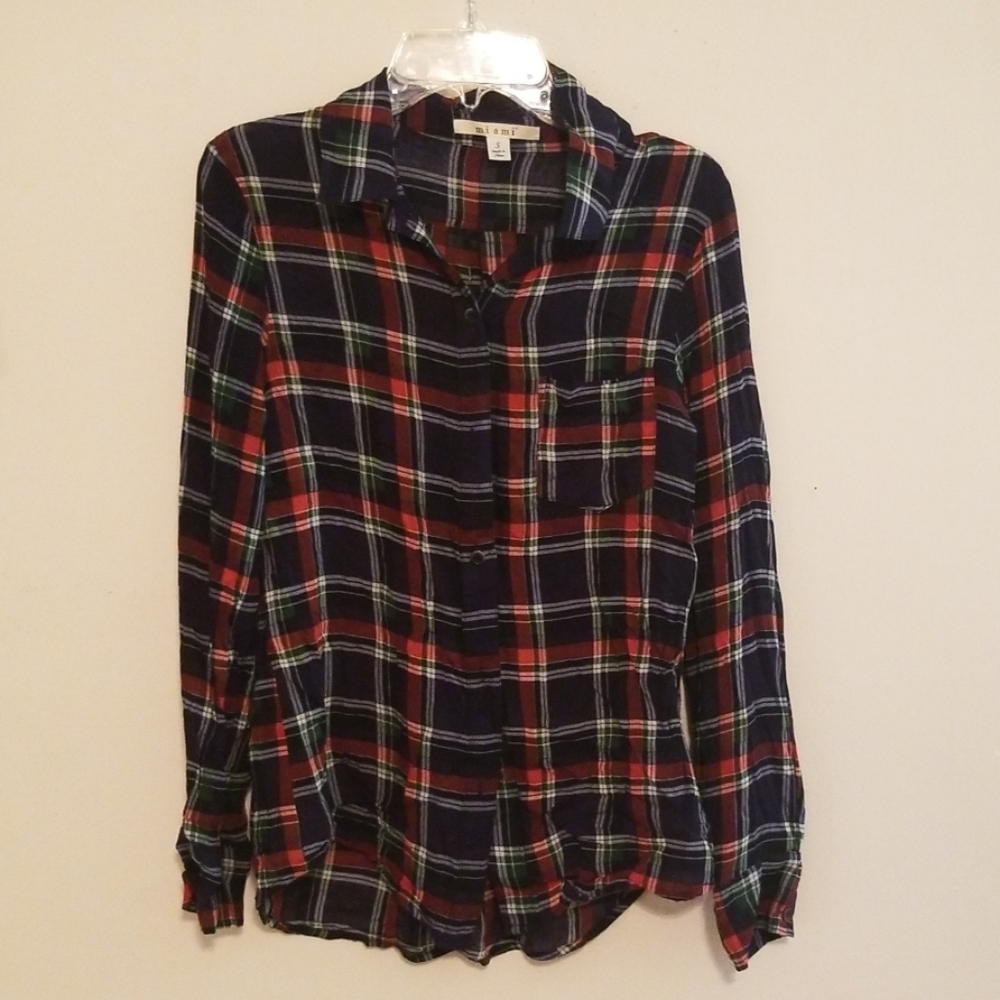 Plaid women's blouse
